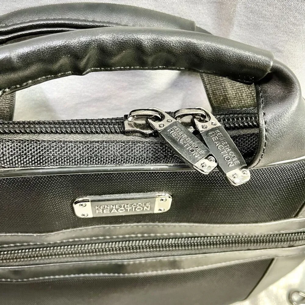 KENNETH COLE REACTION R-TECH Slim Black Briefcase Laptop Messenger Bag